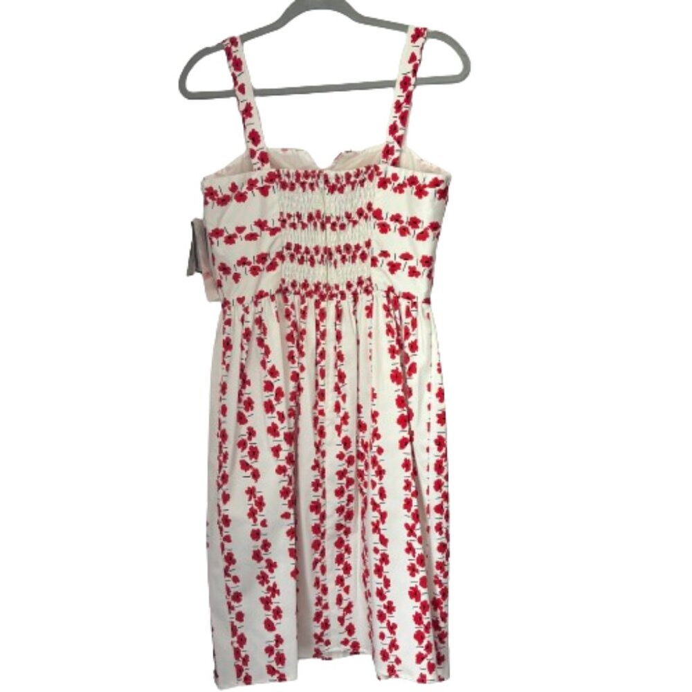 Vintage R&K Originals Red Poppy Flower Built in Bra Fit and Flare Sundress 10 - Picture 2 of 15